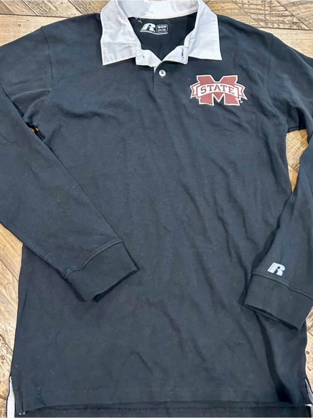 Mississippi State Bulldogs-Russell Athletic Black Polo / Size Men’s Small - Picture 3 of 4